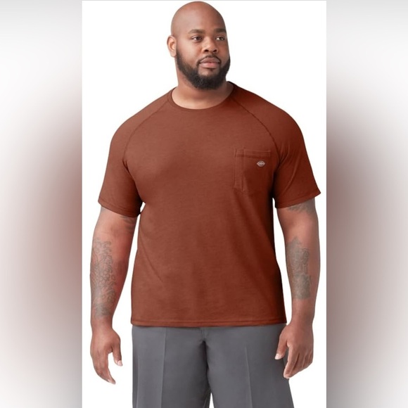 Dickies Men’s 3XL Red Rock Heather Pullover Temp IQ Performance Cooling T Shirt - Picture 1 of 10